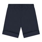 Baby Boys White & Navy Blue Shorts Set, 1, hi-res