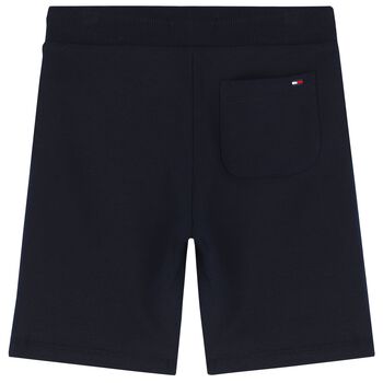 Boys Navy Blue Logo Shorts