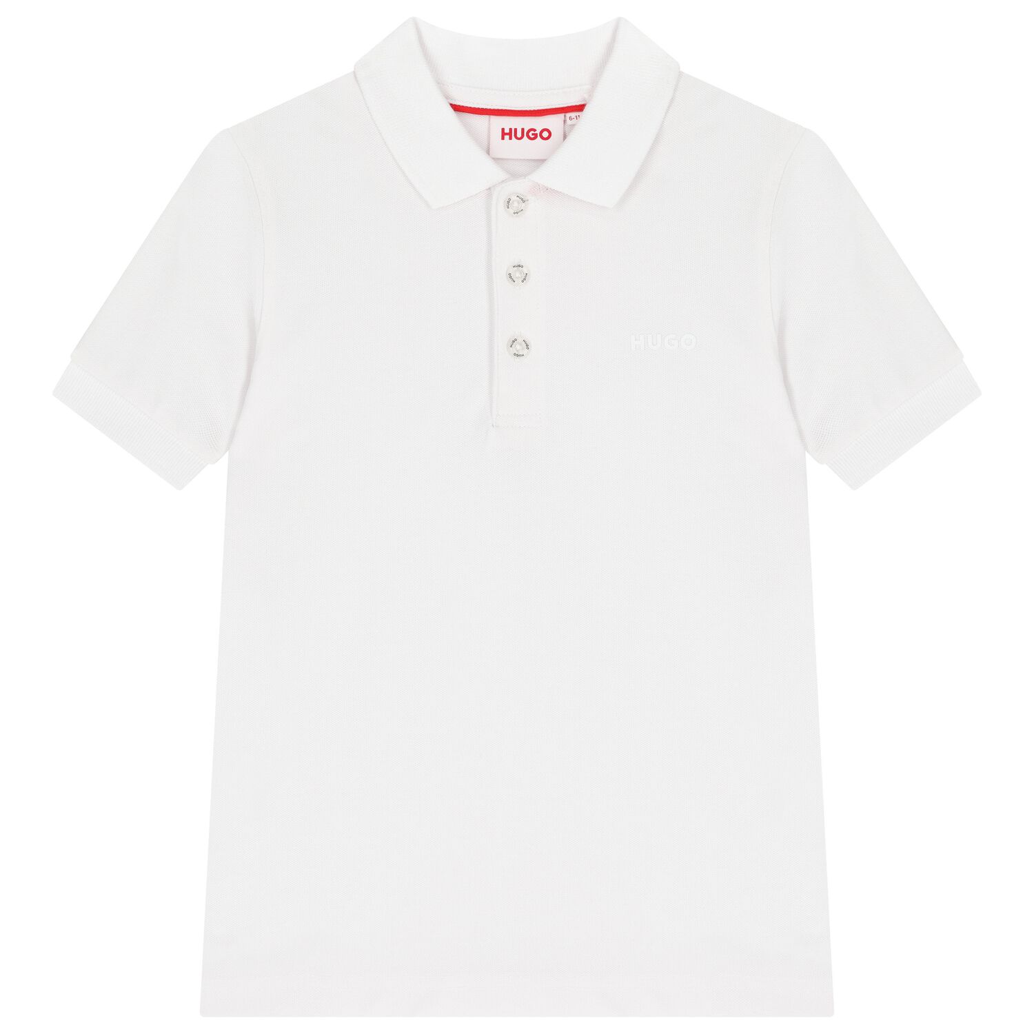 Boys White Logo Polo Shirt, 2, hi-res