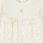Baby Girls Ivory Logo Ruffled Babygrow, 1, hi-res