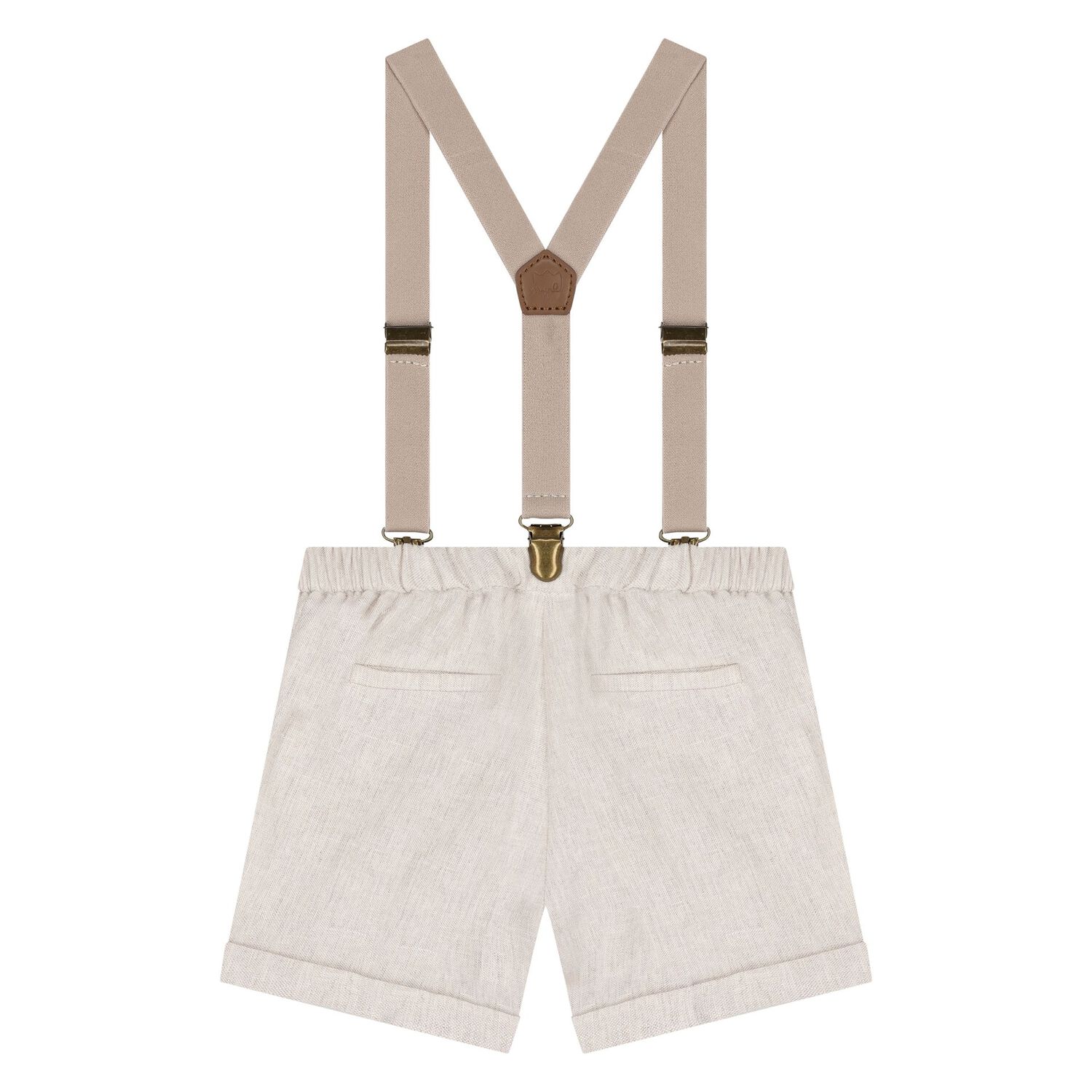 Baby Boys Beige & White Shorts Set, 1, hi-res