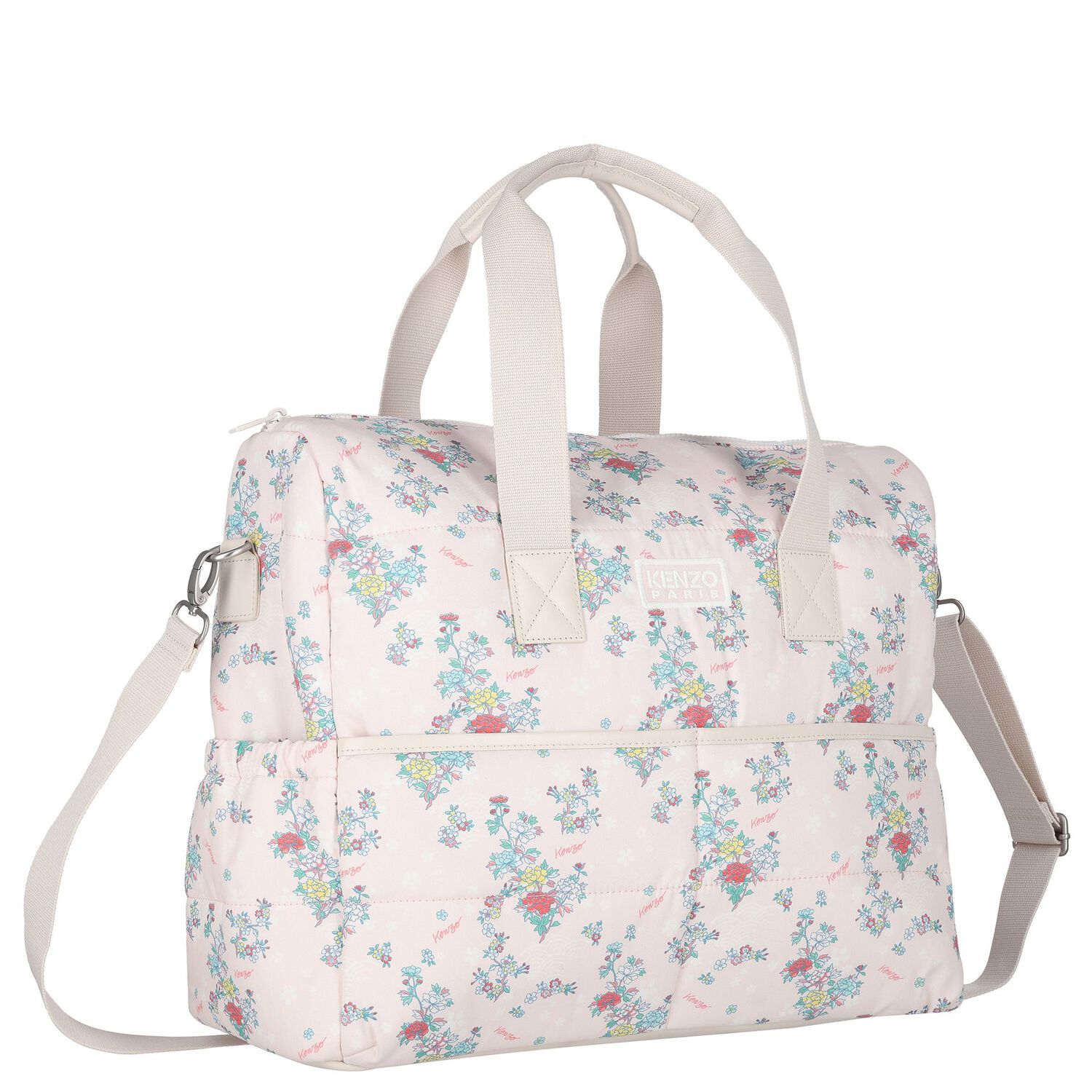 Baby Girls Pink Floral Logo Changing Bag, 1, hi-res