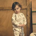 Younger Boys Beige Dinosaur Joggers, 1, hi-res