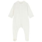 Baby Girls Ivory Logo Babygrow , 1, hi-res