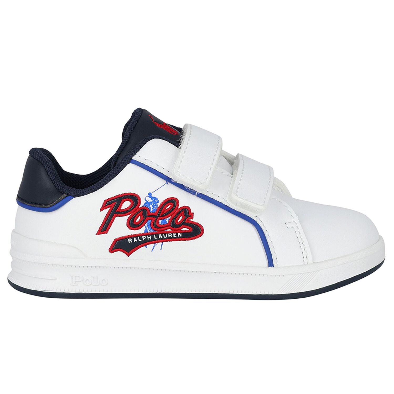 Boys White Logo Trainers, 1, hi-res