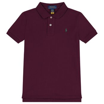 Boys Burgundy Logo Polo Shirt