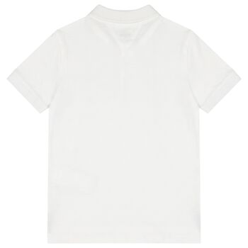 Boys White Logo Sailboat Polo Shirt