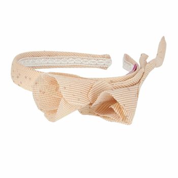 Girls Beige Embellished Headband