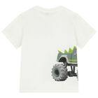 Boys Ivory & Green Shorts Set, 1, hi-res