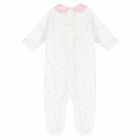 Baby Girls White & Pink Babygrow, 1, hi-res