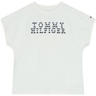 Girls White Logo T-Shirt, 1, hi-res