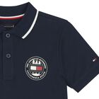 Boys Navy Blue Logo Polo Shirt, 1, hi-res