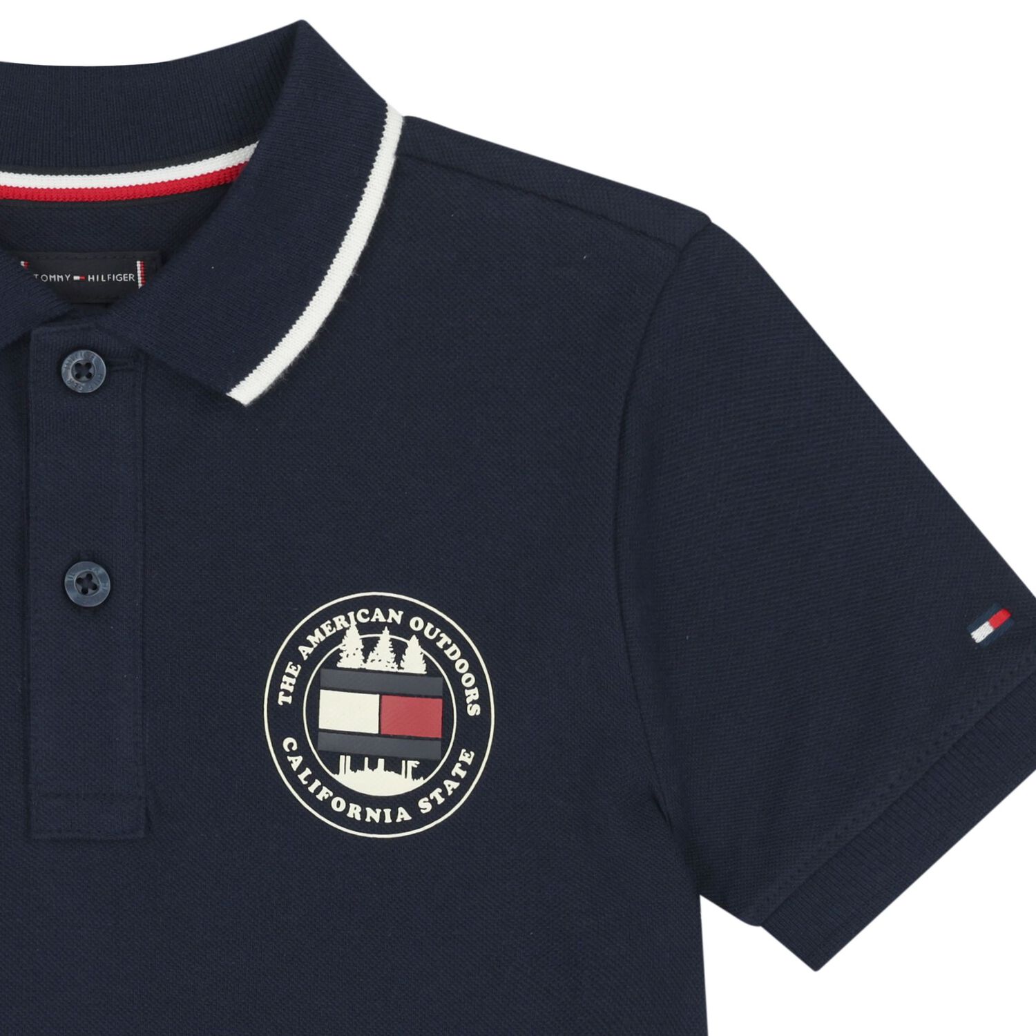 Boys Navy Blue Logo Polo Shirt, 1, hi-res