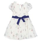 Girls White Floral Tulle Dress, 1, hi-res