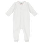 Baby Girls White & Pink Dots Babygrow, 3, hi-res