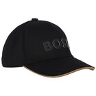 Boys Black Logo Cap, 2, hi-res