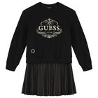 Girls Black Logo Dress, 1, hi-res