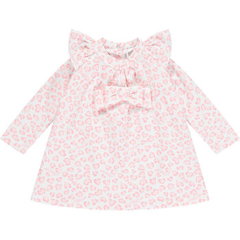 Baby Girls White & Pink Hearts Dress