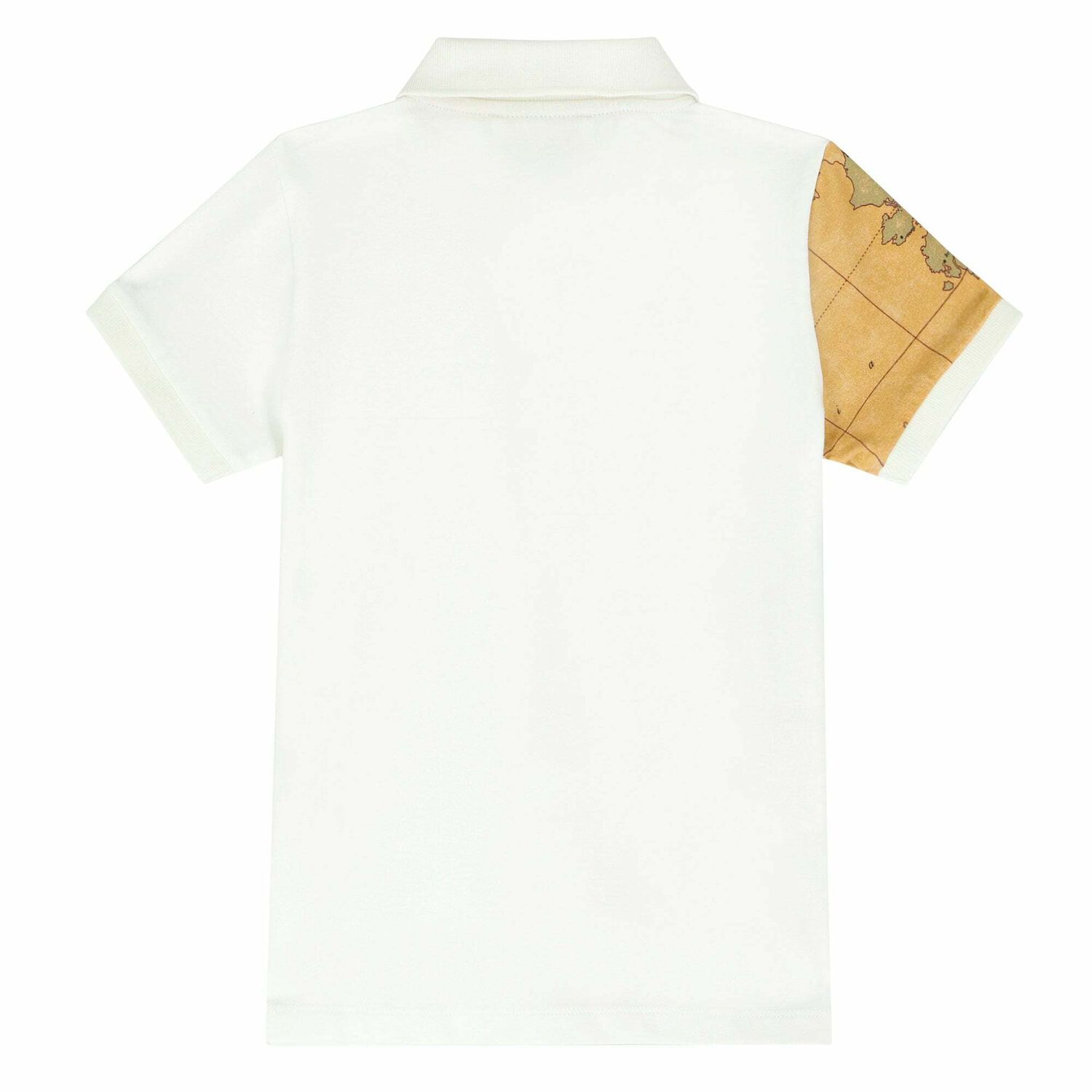 Boys Beige & White Geo Map Polo Shirt, 1, hi-res image number null