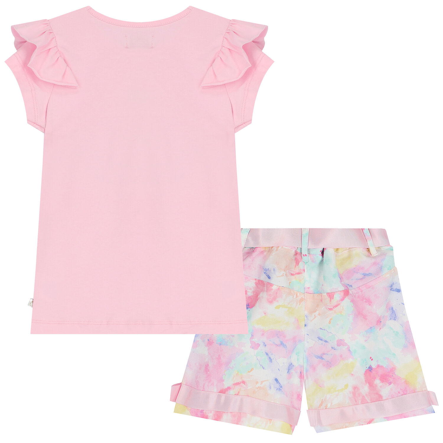 Girls Pink Embellished Shorts Set, 1, hi-res