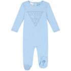 Baby Boys Blue Logo Babygrow, 1, hi-res