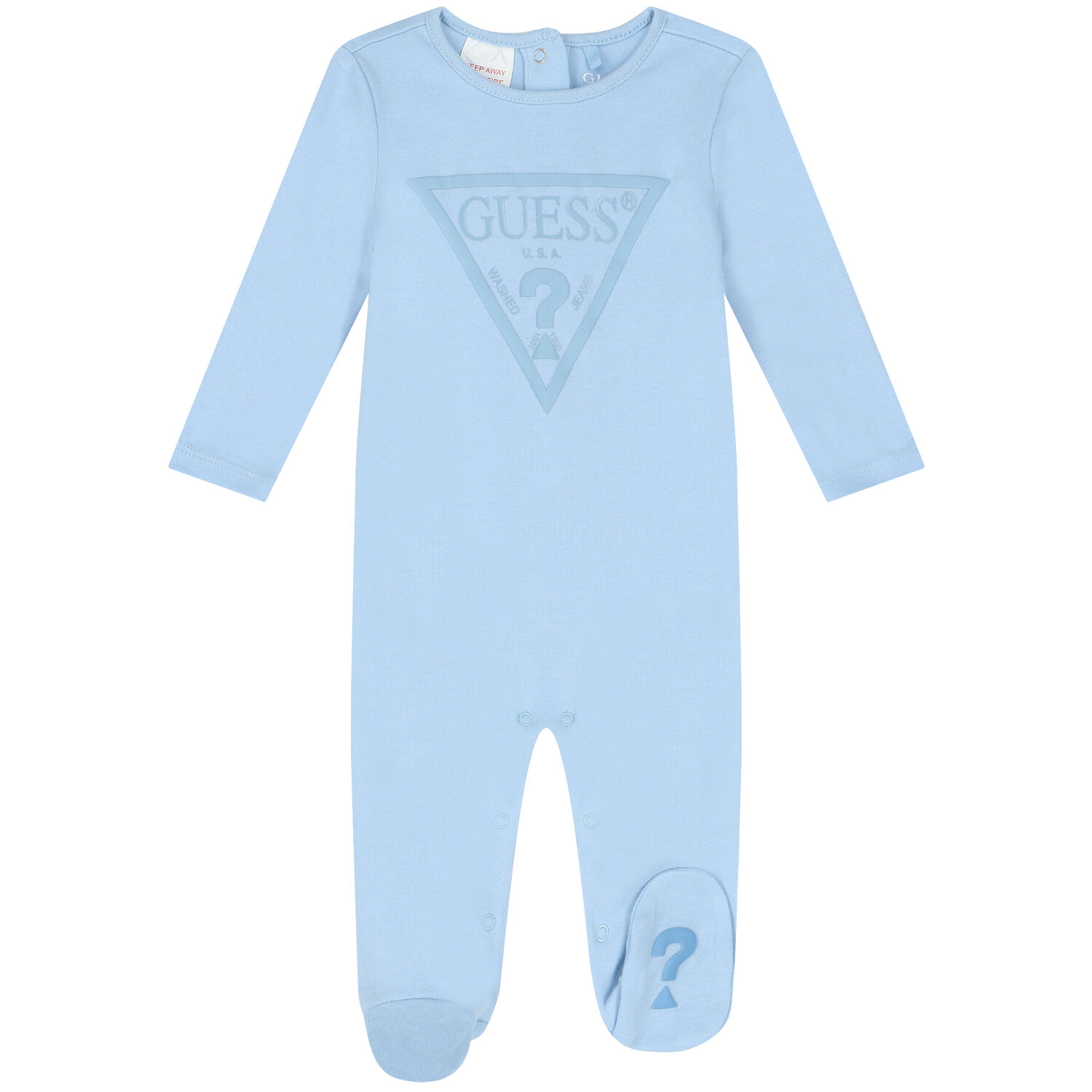 Baby Boys Blue Logo Babygrow, 1, hi-res