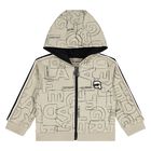 Younger Boys Beige & Black Tracksuit Set (3 Piece), 1, hi-res
