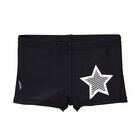 Boys Short Black Swim Shorts, 1, hi-res