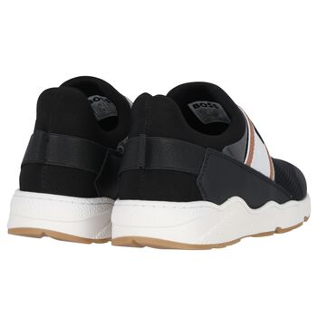 Boys Black Logo Trainers