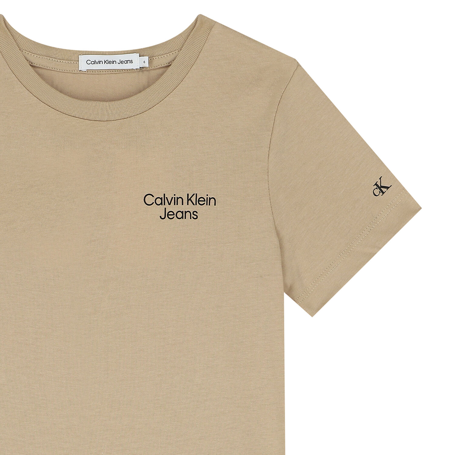 Boys Beige Logo T-Shirt, 5, hi-res