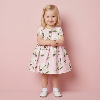 Baby Pink Green Magnolia Dress