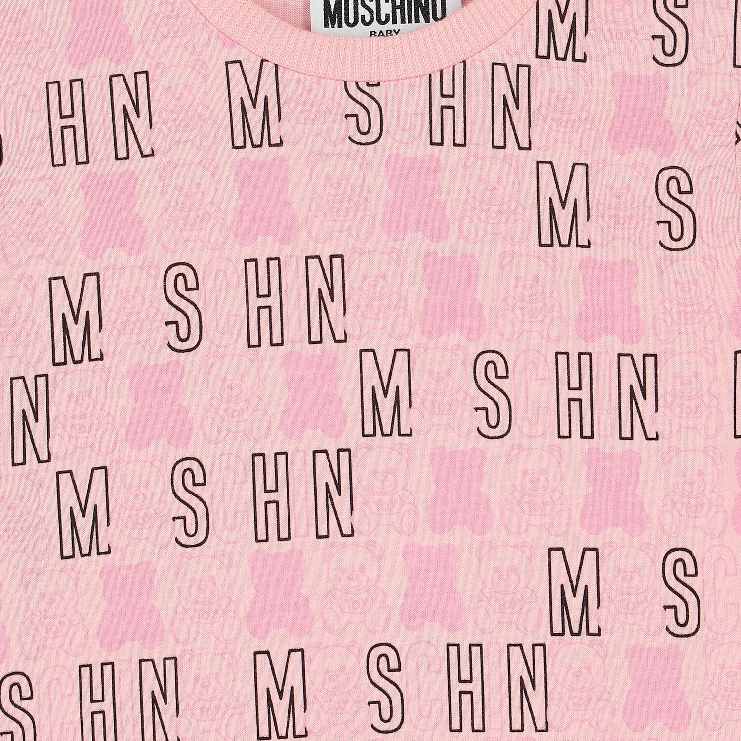 Baby Girls Pink Logo Romper, 1, hi-res