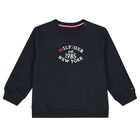 Younger Boys Navy Blue Logo Tracksuit, 1, hi-res