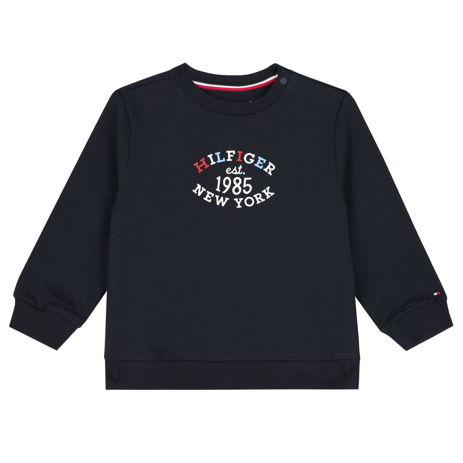 Younger Boys Navy Blue Logo Tracksuit, 1, hi-res