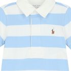 Baby Boys Blue & White Striped Logo Polo Romper, 1, hi-res