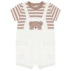 Baby Boys Ivory Bear Romper & Hat Set, 2, hi-res