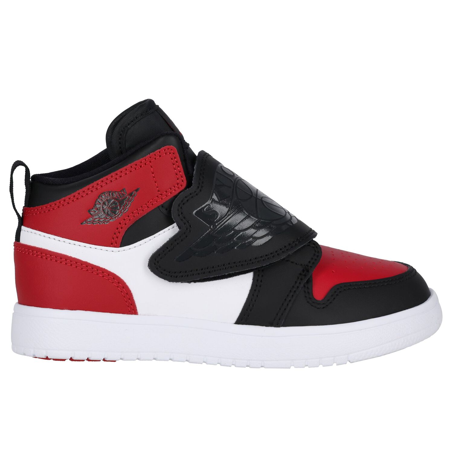 Black, Red & White Sky Jordan 1 Trainers, 2, hi-res