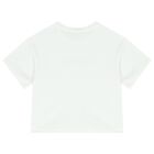 Girls White Logo T-Shirt, 1, hi-res