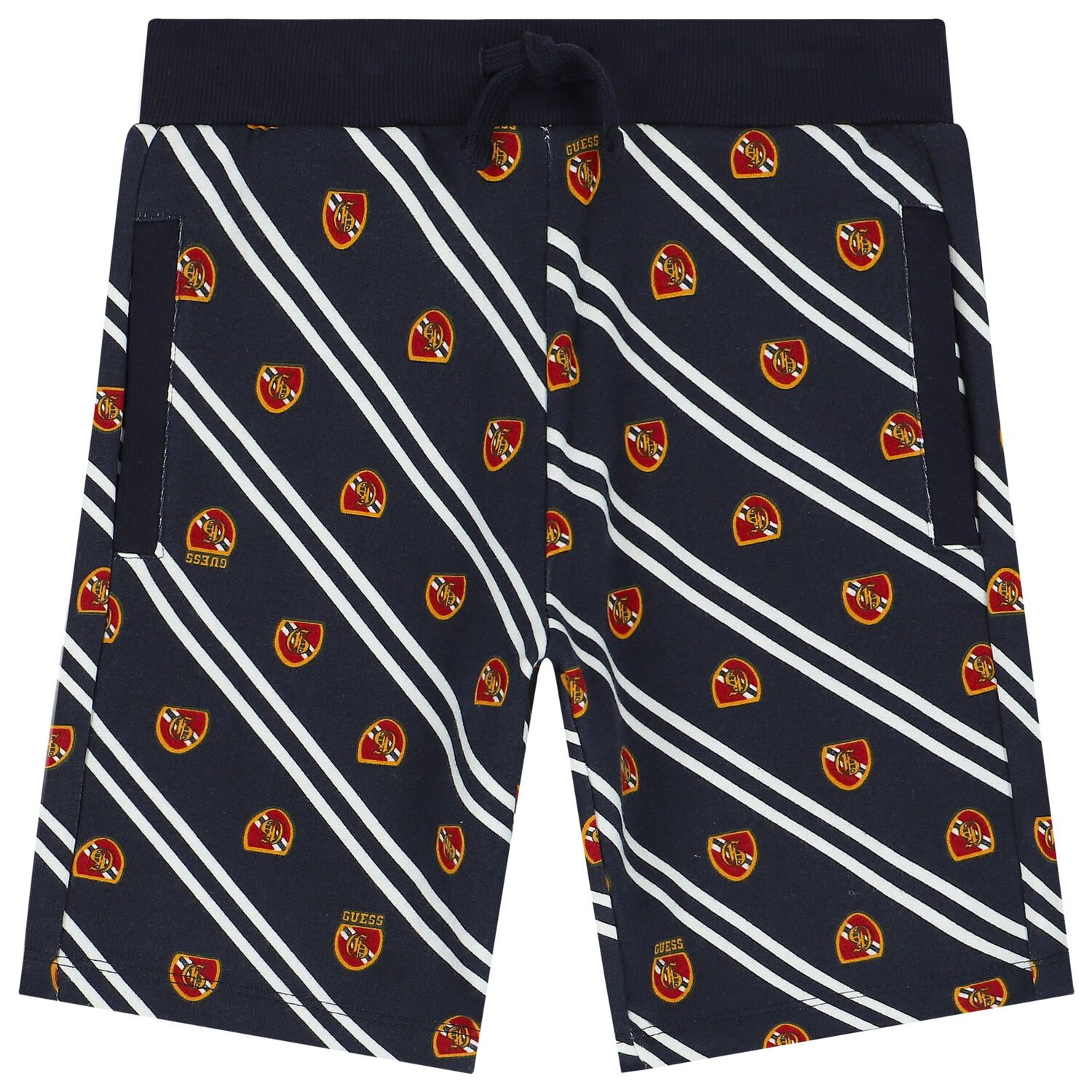 Boys Navy Blue Logo Shorts, 3, hi-res image number null