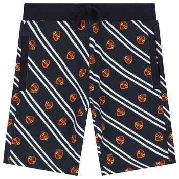 Boys Navy Blue Logo Shorts