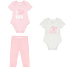 Baby Girls Pink & White Logo Gift Set, 2, hi-res