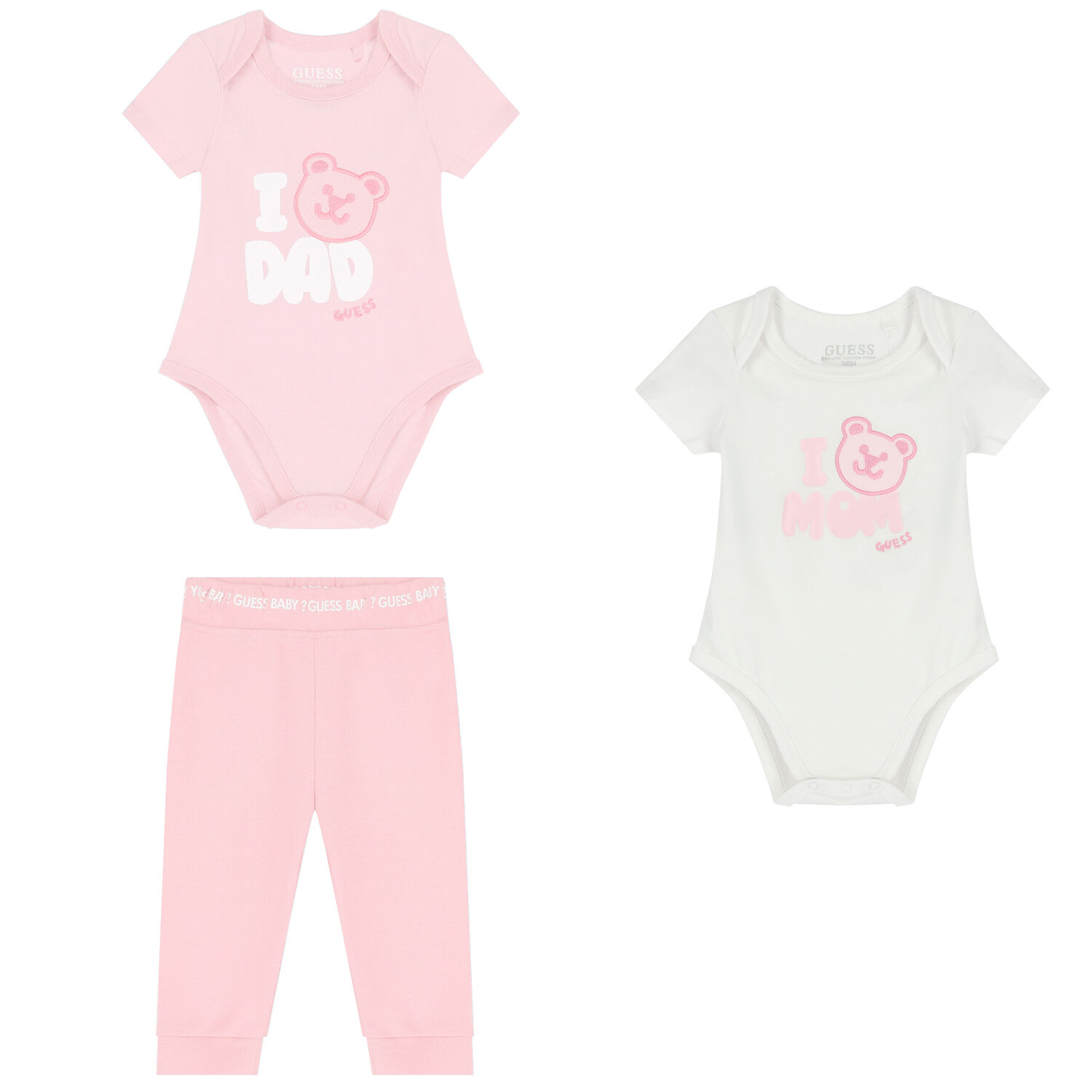Baby Girls Pink & White Logo Gift Set, 2, hi-res