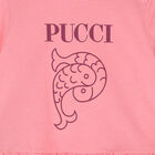 Younger Girls Pink Logo Dress, 1, hi-res