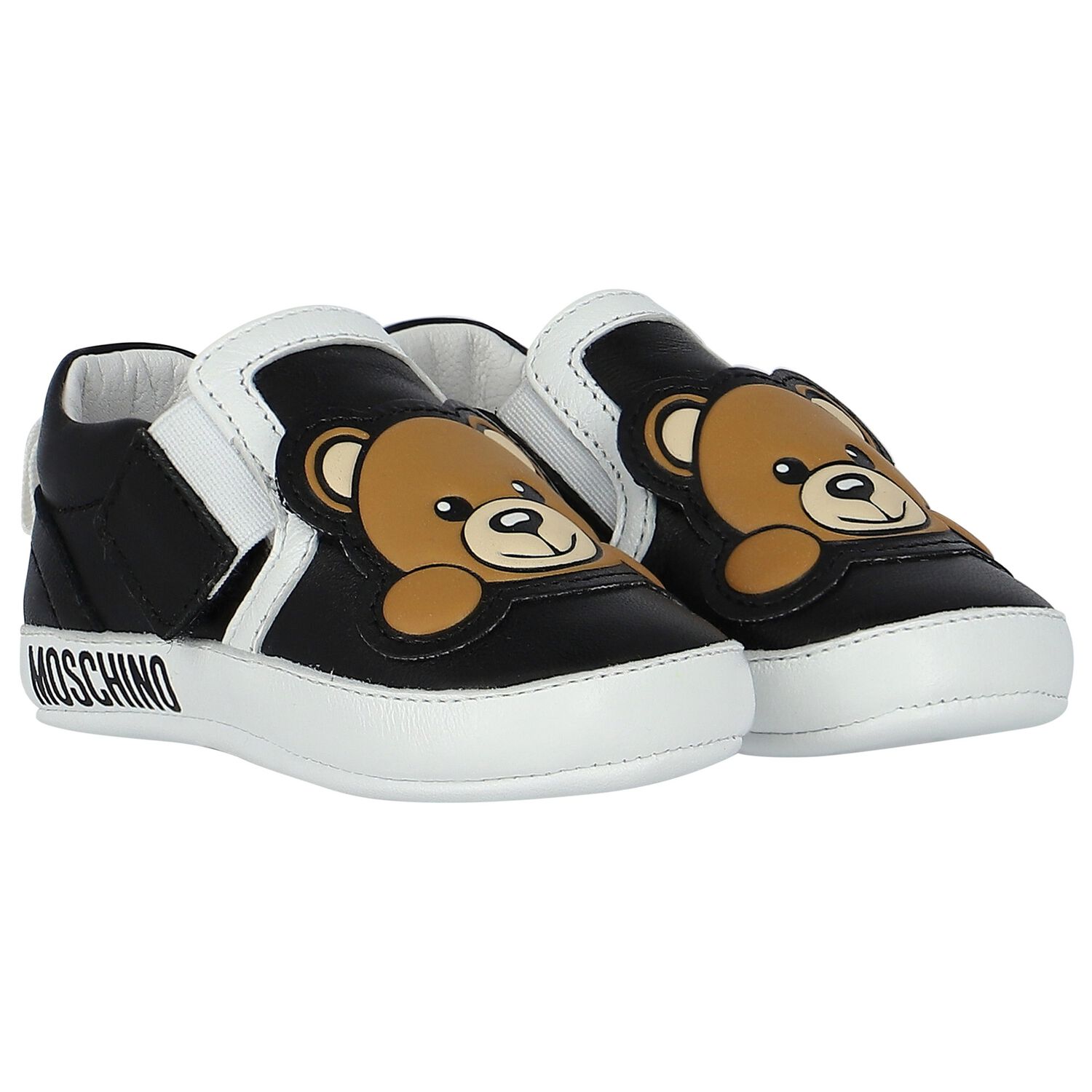 Black & White Teddy Bear Pre Walker Shoes, 1, hi-res
