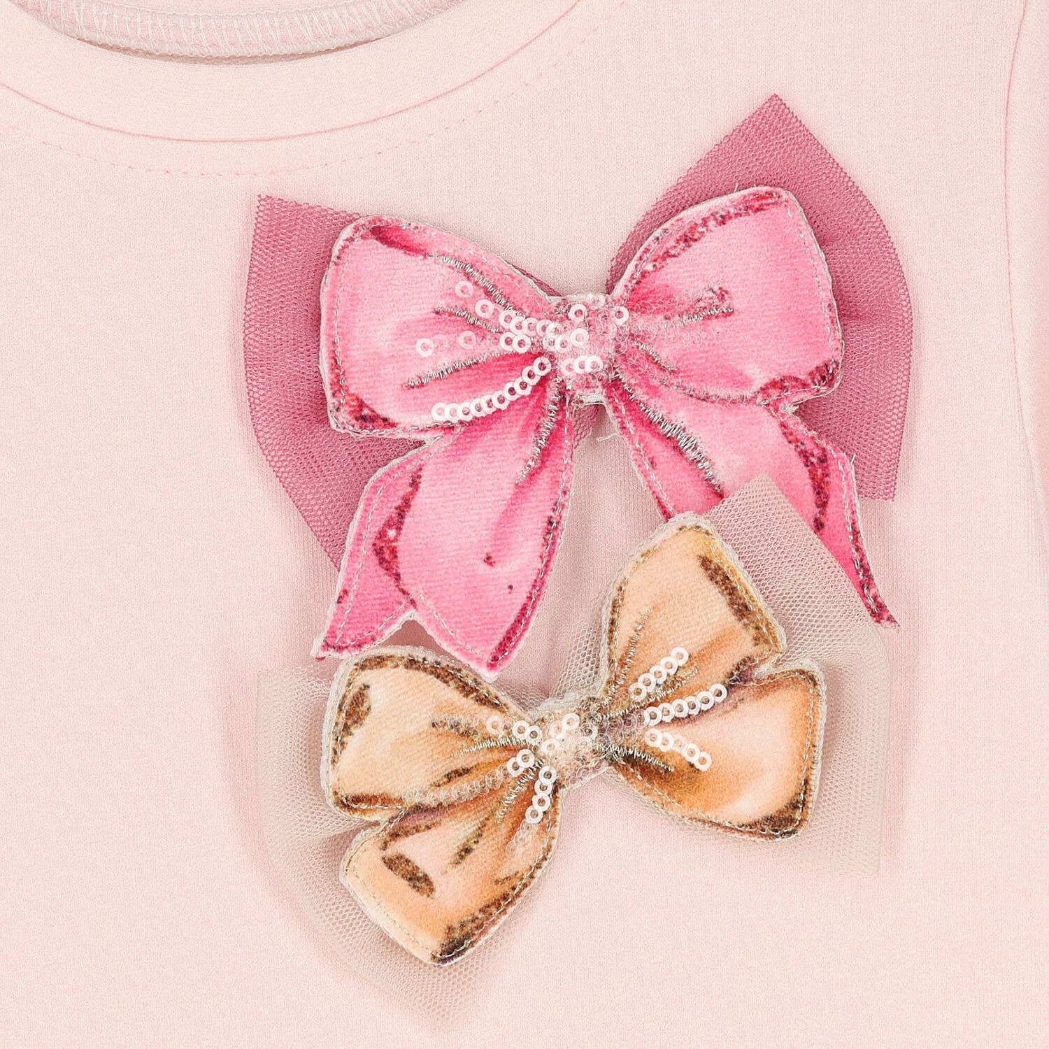 Girls Pink Bow Dress, 1, hi-res image number null