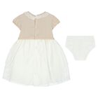 Baby Girls Beige & Ivory Dress Set, 2, hi-res