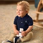 Baby Navy Logo Polo Shirt Gift Set, 1, hi-res