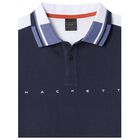 Boys Navy Blue & White Logo Polo Shirt, 1, hi-res