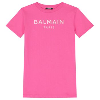 Girls Pink Logo Dress