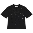 Girls Black Logo T-Shirt, 1, hi-res